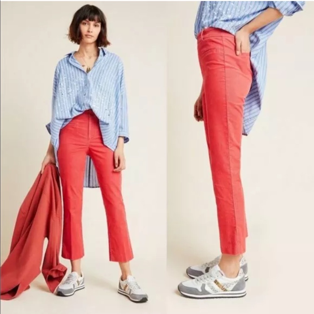 THE ESSENTIAL CORDUROY CROPPED FLARE TROUSERS